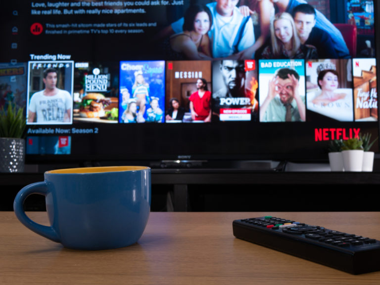 Uk,,Jan,2020:,Netflix,Trending,Now,Menu,Displayed,On,Television