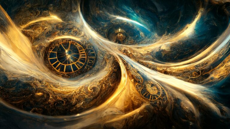 Infinity,Time,Spiral,In,Space,,Antique,Surreal,Old,Clock,Abstract