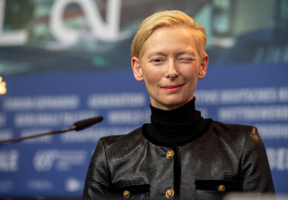 Berlin,,Germany:,12,February,2019,Aactress,Tilda,Swinton,Winks,At