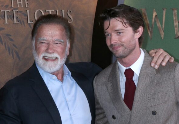 Los,Angeles,-,Feb,10:,Arnold,Schwarzenegger,,Patrick,Schwarzenegger,At